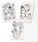 Hibiskus Schmetterling Blüten Ornament SET I - silbergrau - 30x21cm - Wall Sticker Wandtattoo Wandaufkleber - Dekoration, Küche, Wohnzimmer, Schlafzimmer, Badezimmer