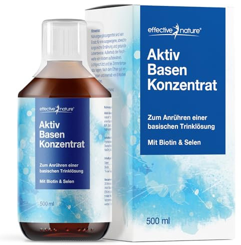effective nature - Basisches Wasser - 500ml - Basenkonzentrat Aktiv Basen - Sehr Hoher pH-Wert - Unterstützt Ihre Basenkur ideal - Einfache und unkomplizierte Anwendung