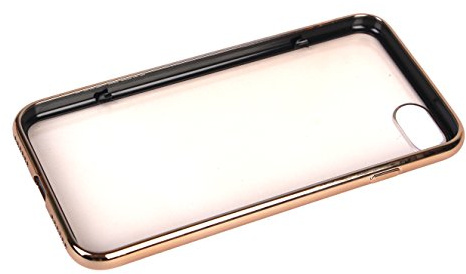 Tucano Elektro Flex, transparente Silikonhülle mit farbigem Rand für iPhone 8/7/6s/6, gold