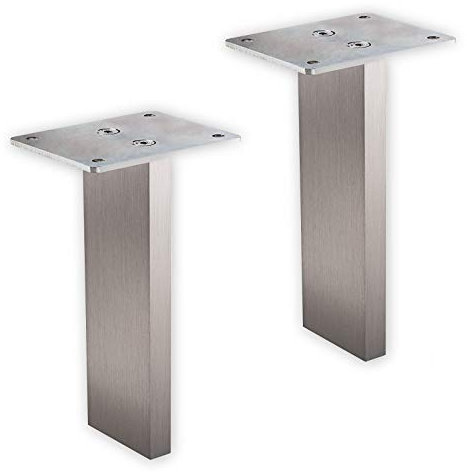 1 Paar (2 Stück) SO-TECH® Barkonsolen Counter - Design trifft auf Funktion - Alu massiv in Edelstahloptik fein geschliffen - Höhe 178 mm gerade - Thekenstütze Tresenfuß Barstütze