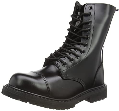Miltec Boots 10 Fori 'Invader', Stivali a metà Polpaccio Uomo, Nero, 42 EU