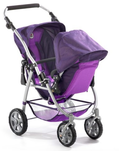 Bayer Chic 2000 689 25 Puppenwagen Tandem-Buggy Vario, Pflaume