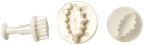 Ausstecher Stechpalmenblatt mit Auswurf COXIMUS 3-teilig Blattgröße 37,31,22 mm