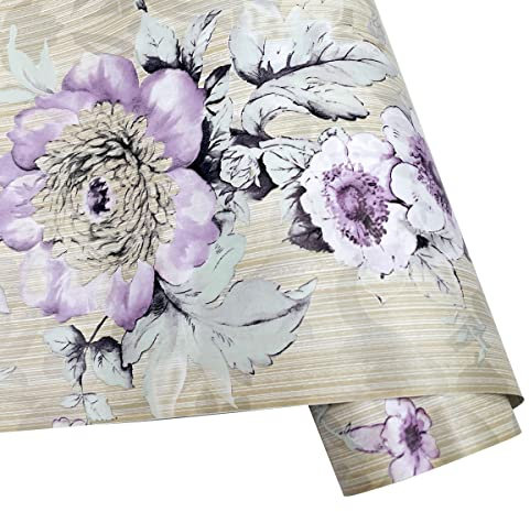 Lovefaye vintage viola peonia autoadesivo cucina ripiano cassetti a prova di umidità PVC tappetino 45 x 300 cm Pasqua decorazione