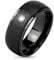 Bungsa 57 (18.1) Schwarzer Ring mit sandgestrahltem Mittelteil und Kristallstein (Edelstahl Damen Herren Fingerring Partnerringe Verlobungsringe Trauringe Damenring Edelstahlring Chirurgenstahl)