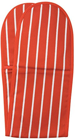 Classic Butcher's Stripe Double Oven Glove in Red
