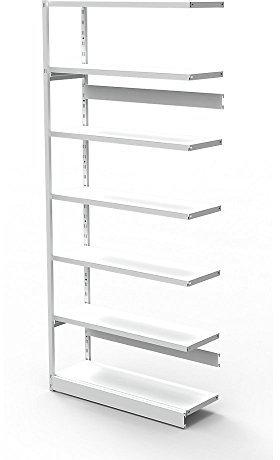 Kerkmann Office Progress 500 Add-on Shelf w 96X40X225 cm 7 Shelves lichtgrau