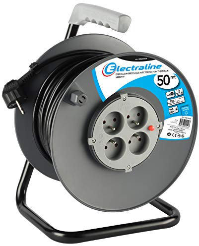 Electraline 20867019 F avvolgicavo bricolage Nero