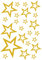 Samunshi® Wandtattoo Sterne Set 'Outline' 14x2,5cm6x5cm2x7,5cm1x10cm gold
