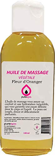 Huile de Massage Fleur d'oranger- pour un Massage aux senteurs de l'Orient (100 ml), Purespa By Purenail