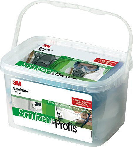3M Safety Box 1000M, Inhalt u.a.: 1 x Halbmaske 6200M, 2 x Gasfilter 6055 A2, 4 x Partikelfilter 5925 P2R, 2 x Partikelmasken 9322, 1 x Bügelgehörschützer 1310, 1 x Vollsichtbrille 2890SA