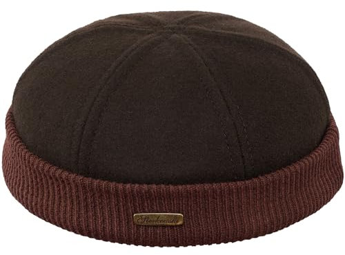 Sterkowski Navy Watch | Wolle Beanie Kappe für Herren und Frauen | Docker Cap Leon der Profi Beanie Fahrrad Mütze Kapitänsmütze Wintermütze 59 cm Braun