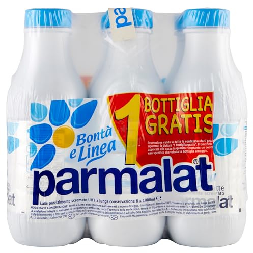 Parmalat Bont e Linea Latte Parzialmente Scremato 1000 ml - 6 Flaschen (6 Liter)