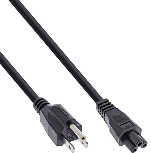InLine 19937 Cavo Alimentazione Notebook, Spina Nema 5-15, Usa a Presa IEC-320-C5, 2 m, Nero