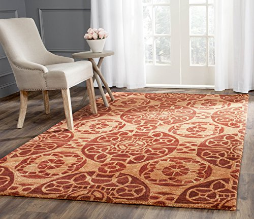 SAFAVIEH Traditionell Teppich für Wohnzimmer, Esszimmer, Schlafzimmer - Wyndham Collection, Kurzer Flor, Zimt, 152 X 244 cm
