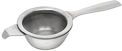 Genware NEV-11109 Tea Strainer And Bowl, Stainless Steel, 2Wide, 5.1/2 Long