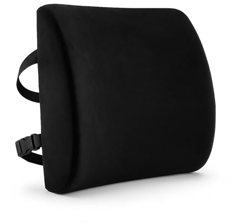 Jacky&Choco Cojín Lumbar Ergonómico de Espuma Viscoelástica para Silla de Oficina y Asiento de Coche, Almohada de Soporte Lumbar para Espalda con Bandas Ajustables