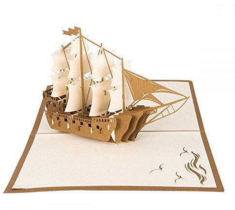 Segelschiff - 3D Karte/Pop-Up Karte - Segelboot als Klappkarte