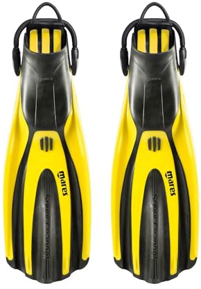 Mares Gerätflossen mit Bungee Strap, Schwimmflossen, TPE, Gelb, Tauchen