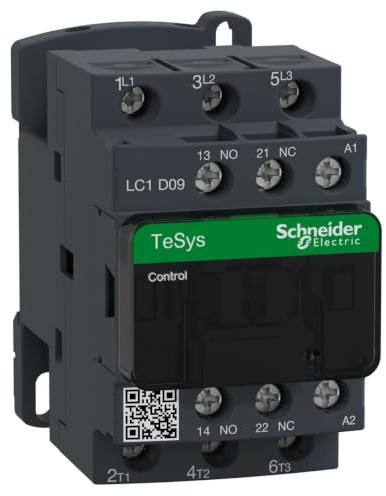 Schneider Electric, TeSys D contactor - 3P(3 NO) - AC-3 - <= 440 V 9 A - 415 V AC coil, LC1D09N7