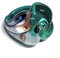 PR Lampwork Anello a Rosa in Vetro di Murano Verde Lavorazione Artigianale