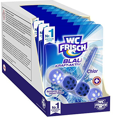 WC FRISCH Blau Kraft-Aktiv Chlor, WC-Reiniger und Farbspüler, 10er Pack (10 x 1 Stück)