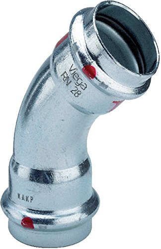 Viega 1126 – Curva prestabo 45º 1126 diametro 35 mm Acciaio