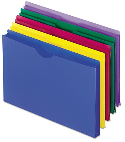 Pendaflex Translucent Poly File Jackets, Legal Size, Assorted Colors, 5/Pack (50993)