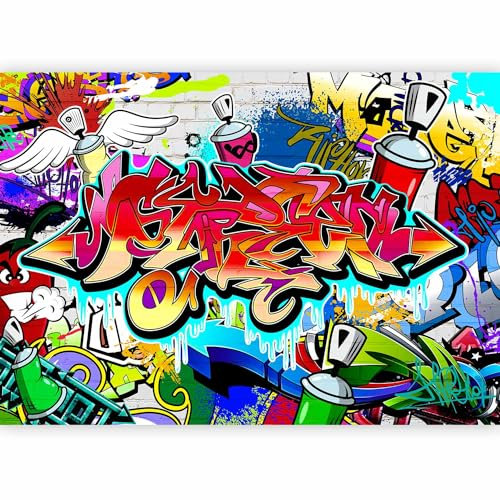 Papier peint murando intissé 150x105 cm Trompe l oeil Tableaux muraux déco XXL Graffiti f-A-0018-a-b
