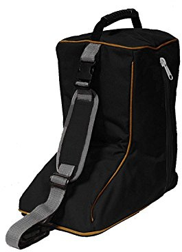 Tahoe Tack Triple Layer Padded Western Boot Carry Bag, Black/Gold Trim