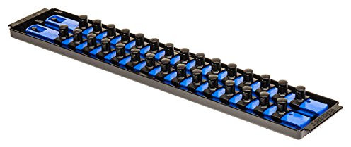 Ernst Manufacturing 19-Inch Socket Boss 2-Rail 1/2-Inch-Drive Socket Organizer, Blue (8457)