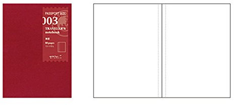 Midori Notizbuch, ohne Linien, Nachfüllpackung Midori 003 für Traveler's Notebook in Reisepass-Größe