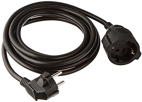 Meister 7432320 Prolunga con Contatto di Protezione, 3 m, Nero