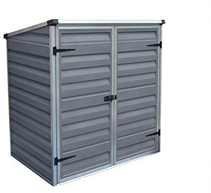 Madeira – Aufbewahrungskiste, Polycarbonat, Aluminium, Geräte- und Mülltonnenbox, Gerätebox, Garten, Grau