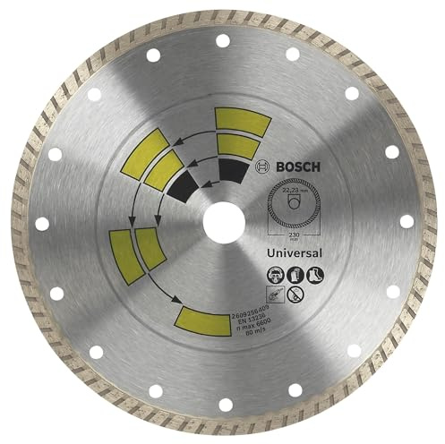 Bosch 2609256408 DIY Diamanttrennscheibe Universal Turbo Top Allzweck, 125 mm, 22.23