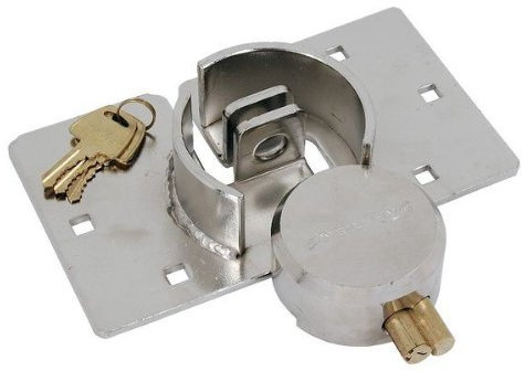 Neilsen CT0001 73mm Round Heavy Duty Nickel Plated Padlock & Hasp Set with Fully Enclosed Bolt, 3 Keys Included - Ideal for Vans, Sheds, Garages, Outdoor Security