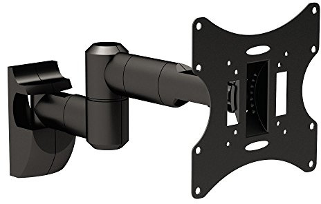 PureMounts LM-TS32EB Wandhalterung für Fernseher mit 25-107 cm (10-42 Zoll), VESA 200 x 200, neigbar: +/- 20 °, schwenkbar: +/- 90 °, Wandabstand: 100-470 mm, max. Belastung: 30 kg, schwarz
