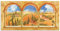 ARTland Wanddeko Wandbild Alu Verbundplatte für Innen & Outdoor Bild 150x75 cm Fensterblick Fenster Toskana Landschaft Italien Torbogen Aussicht S7WW