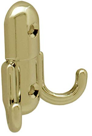 SIRO Kleiderhaken Römerberg, Rund, Druckguss glänzend vermessingt, 60 mm x 23 mm x 56 mm, LA 32 mm, 1786/ZN5
