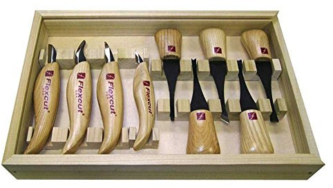 Flexcut Schnitzmesser, Deluxe Palm and Knife Set, Hobbimesser, Carving, Messer für Bastler