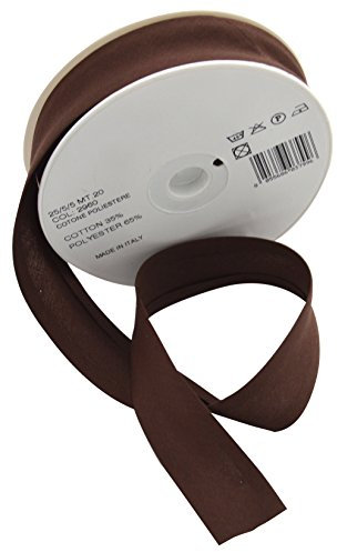 Inastri 2960 20 m 25/5/5 mm Polybaumwolle-Schrägbandrolle, braun