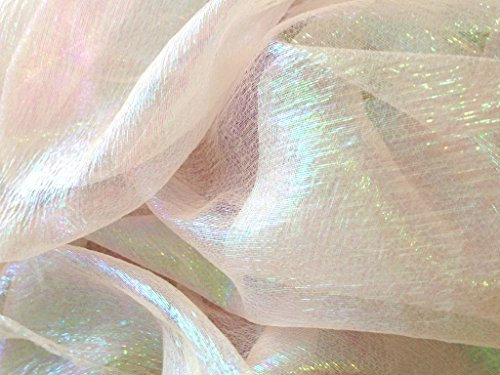Multicolor Effekt Organza Stoff Weiss Glitzer Optik Meterware
