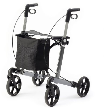 Russka Rollator Vital Leichtgewicht Sitzhöhe 54cm u. 62 cm / verschied. Farben / klappbar Größe Sitzhöhe: 54 cm, Farbe eisblau