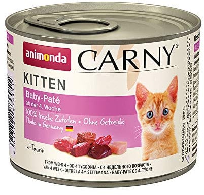 animonda Vom Feinsten Carny Kitten Katzenfutter, Nassfutter Katzen bis 1 Jahr, Baby-Paté , 6 x 200 g