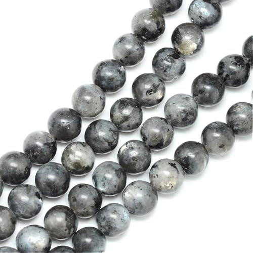 Black/Grey Larvikite Beads Plain Round 4mm Strand of 80+