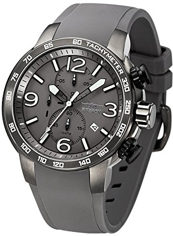 FIREFOX Chronograph FFS240-104 grau Herrenuhr Edelstahl Silikonarmband Dornschließe 10 ATM Prüfdruck