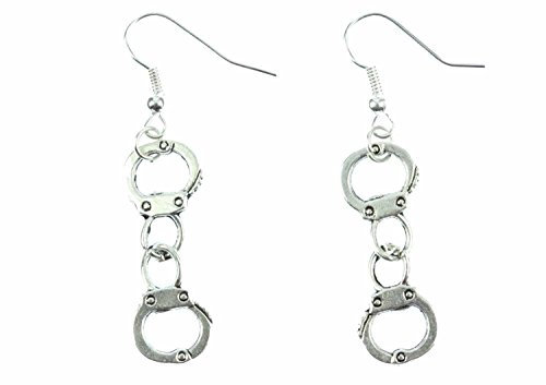 Miniblings Handschellen Fesseln Polizei Ohrringe - Handmade Modeschmuck I Mini Handfesseln - Ohrhänger Ohrschmuck versilbert