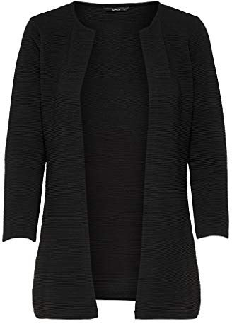 ONLY Leco 7/8 Long Cardigan Jrs Noos Cappotto Donna, Nero (Black), 34 X-Small