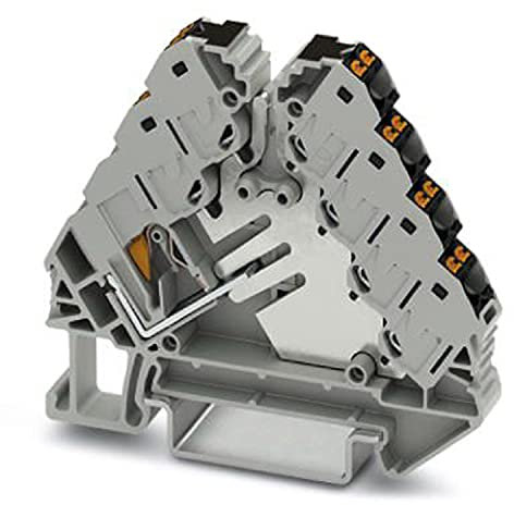 PHOENIX CONTACT PTRVB 4-FI/BK Potenzialverteiler, Grau, 13 Anschlüsse, Schwarz Anschlusselemente, 17.5 A Nennstrom, 0.14 mm² - 2.5 mm² Querschnitt, 2 Polzahl, 8.3 mm Breite, 64 mm Länge, 10 Stück