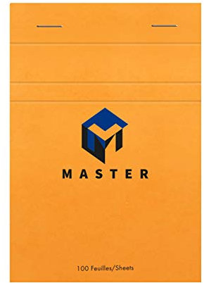 Calligraphe 10706C Un Bloc Master Agrafé en Tête Orange (une Marque de Clairefontaine) - A6 10,5x14,8 cm - 100 Feuilles Petits Carreaux - Papier 70 g - Couverture Carte Enduite